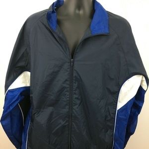C & B Sport Men's Black/Blue Full Zip Windbreaker